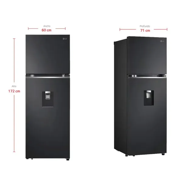 Nevera LG No Frost Congelador Superior 334 Litros VT34KPM Negra