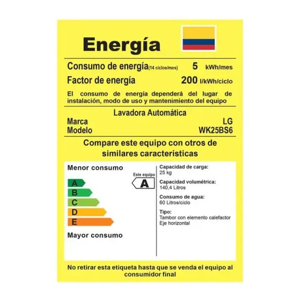 LG WashTower - Lavadora 25Kg & secado 22Kg - AI - color Negro