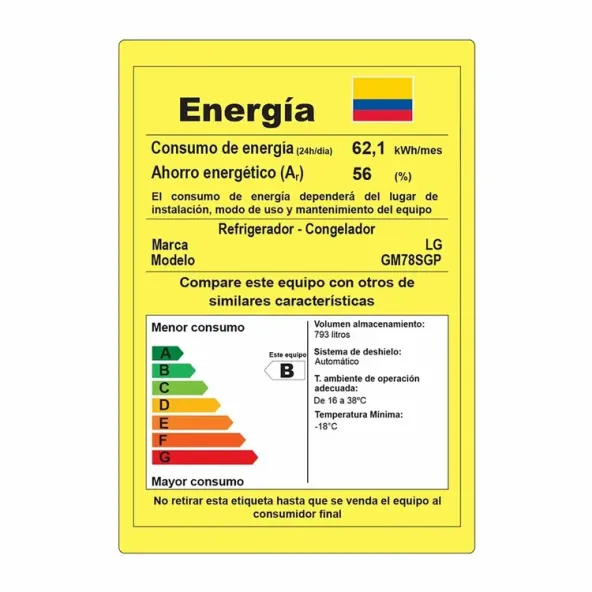 Nevecon LG Tipo Europeo 793 Litros GM78SGP Gris
