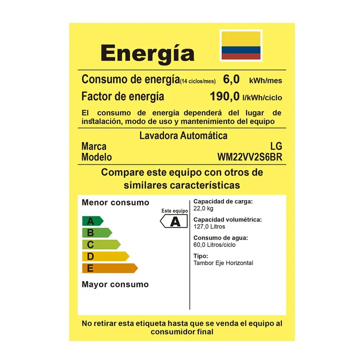 Lavadora LG Carga frontal 22 KG WM22VV26R